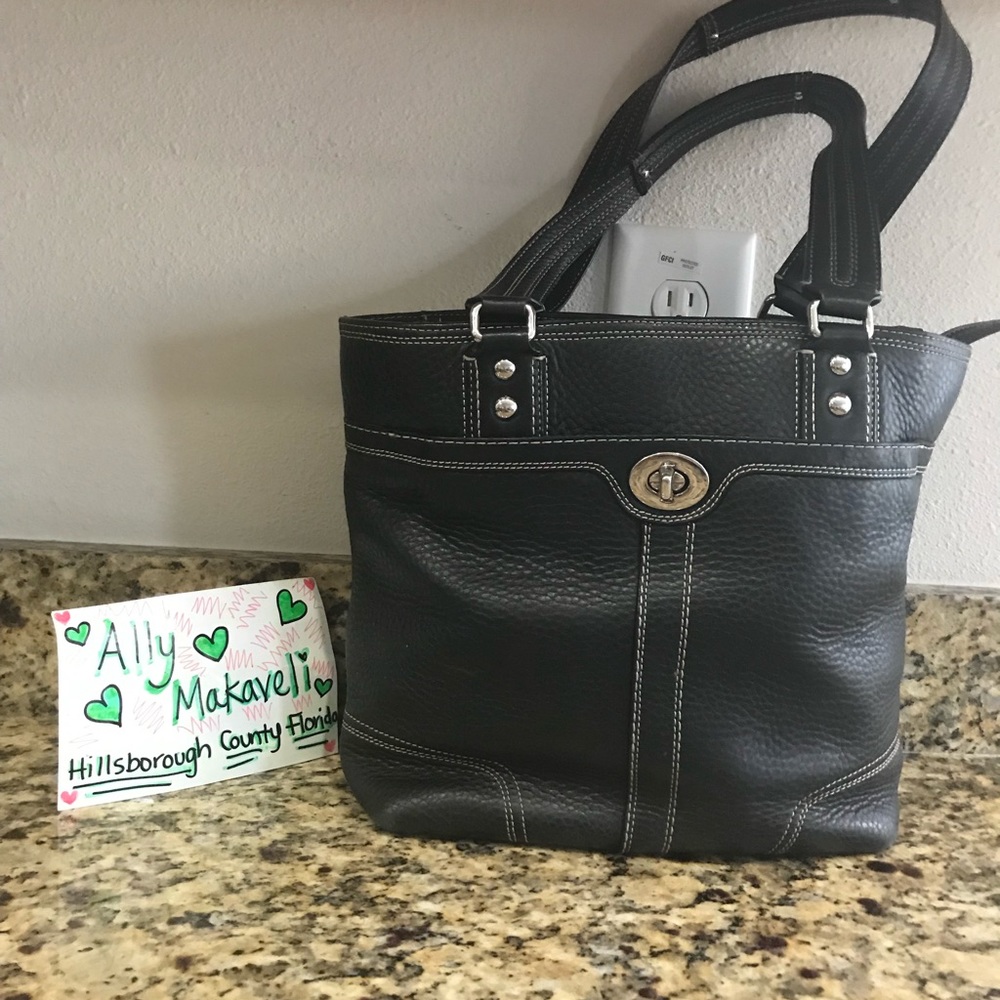 Coach Black Pebbled Leather Tote Classic & Rare